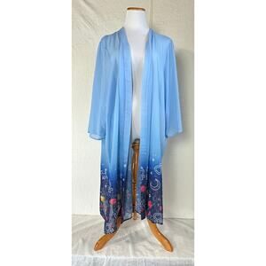 Sailor Moon Boarder Print Sheer Duster Kimono Plus Size NWT